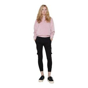 James Jeans Black Ebony Corduroy Boyfriend Cargo Pocket Utility Pant Joggers 26